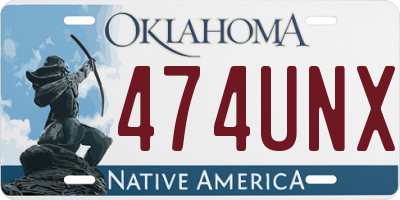 OK license plate 474UNX