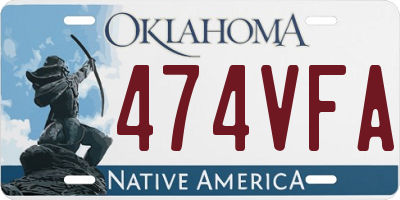 OK license plate 474VFA