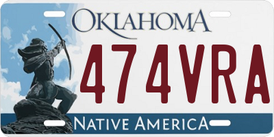 OK license plate 474VRA