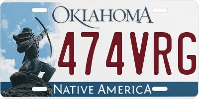 OK license plate 474VRG