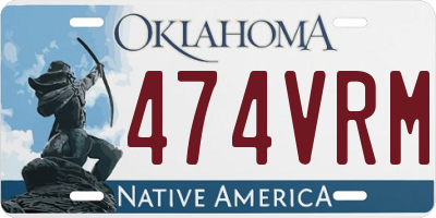 OK license plate 474VRM