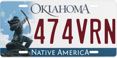 OK license plate 474VRN