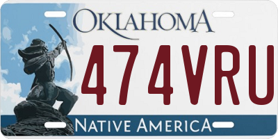 OK license plate 474VRU