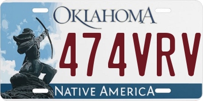 OK license plate 474VRV