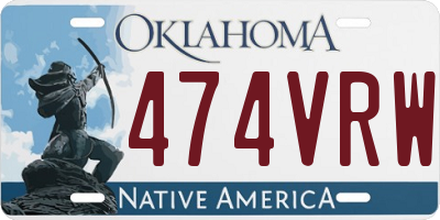 OK license plate 474VRW