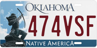 OK license plate 474VSF