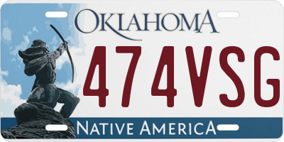 OK license plate 474VSG