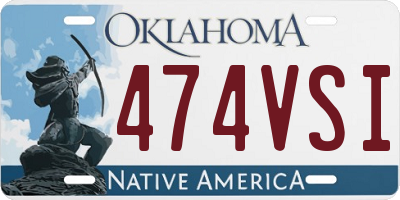 OK license plate 474VSI