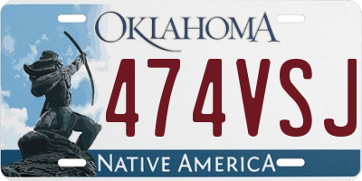 OK license plate 474VSJ