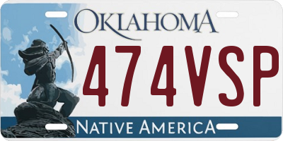 OK license plate 474VSP