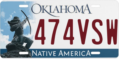 OK license plate 474VSW