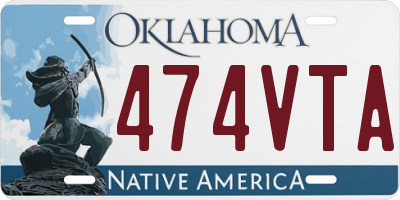 OK license plate 474VTA