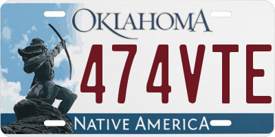 OK license plate 474VTE