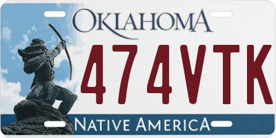 OK license plate 474VTK