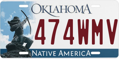 OK license plate 474WMV