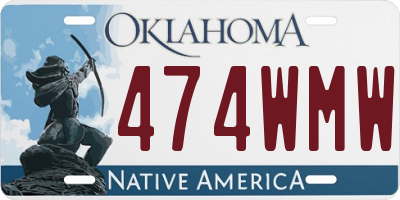 OK license plate 474WMW