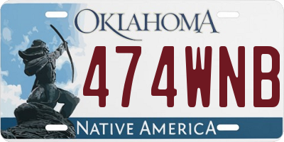 OK license plate 474WNB
