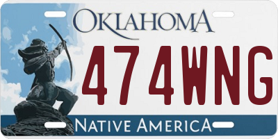 OK license plate 474WNG