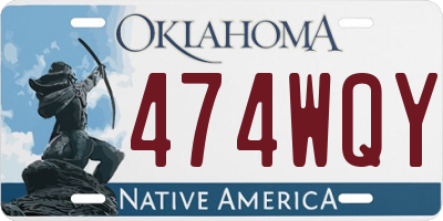 OK license plate 474WQY