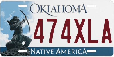 OK license plate 474XLA