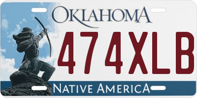 OK license plate 474XLB