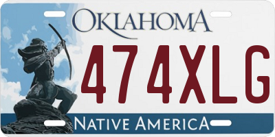 OK license plate 474XLG