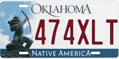 OK license plate 474XLT