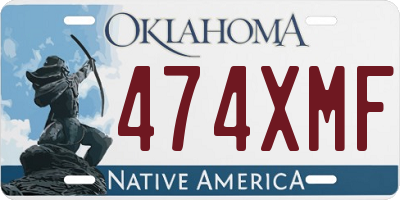 OK license plate 474XMF