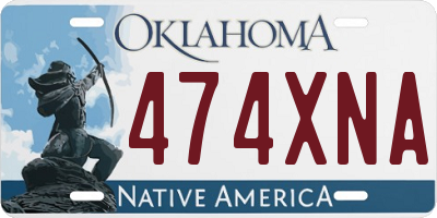 OK license plate 474XNA