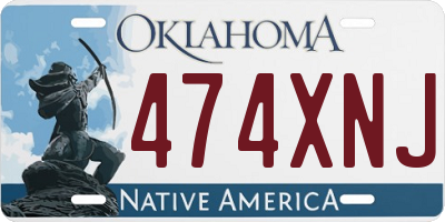 OK license plate 474XNJ