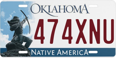 OK license plate 474XNU