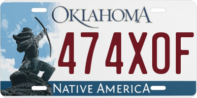 OK license plate 474XOF