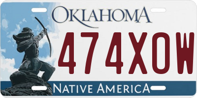 OK license plate 474XOW