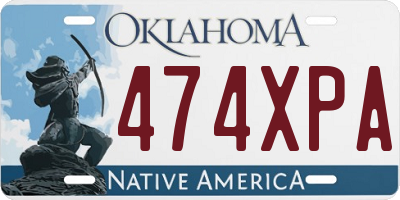 OK license plate 474XPA