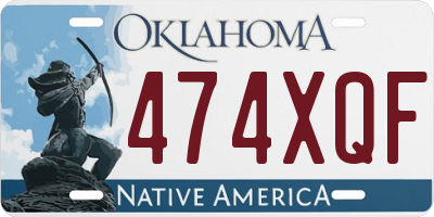 OK license plate 474XQF