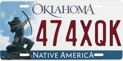 OK license plate 474XQK