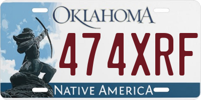 OK license plate 474XRF