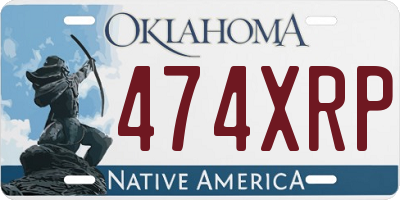 OK license plate 474XRP