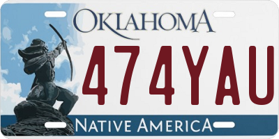OK license plate 474YAU