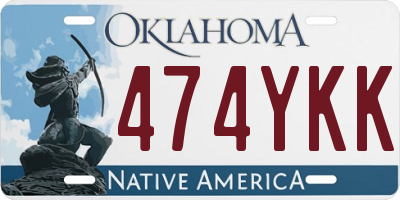 OK license plate 474YKK