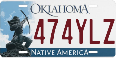 OK license plate 474YLZ