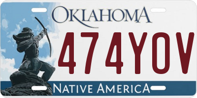 OK license plate 474YOV
