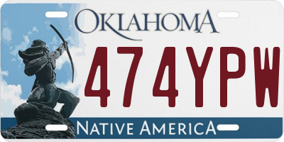 OK license plate 474YPW