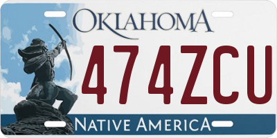 OK license plate 474ZCU