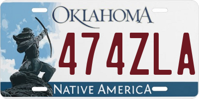 OK license plate 474ZLA
