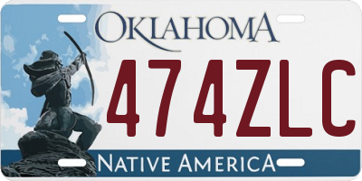 OK license plate 474ZLC