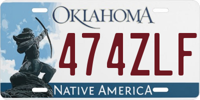 OK license plate 474ZLF