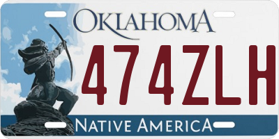 OK license plate 474ZLH