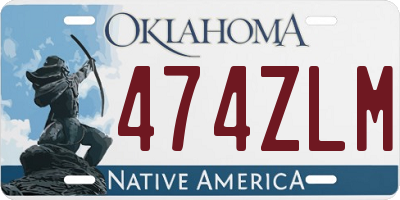 OK license plate 474ZLM