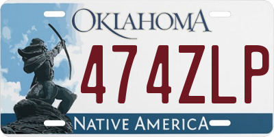 OK license plate 474ZLP